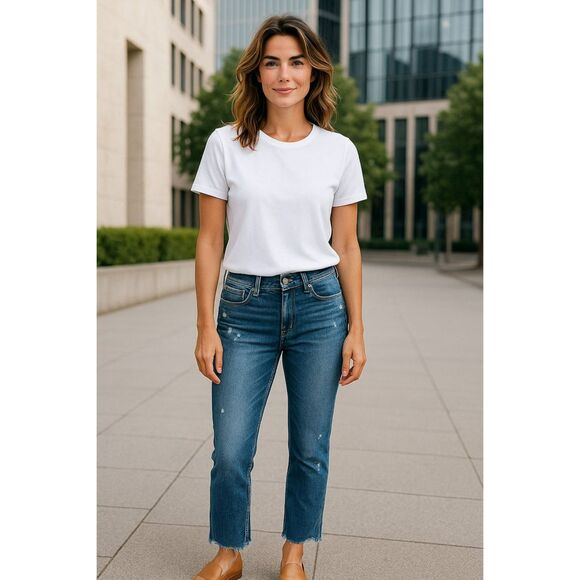 Moussy Denim - 💐 Moussy Size 28 Vintage Skinny Jeans Blue Denim Ankle Distressed Japan $360